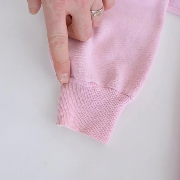 Vintage Hanes Pink With Cut Out Quilted Flower Design Crewneck Sweater XL - Picture 14 of 14